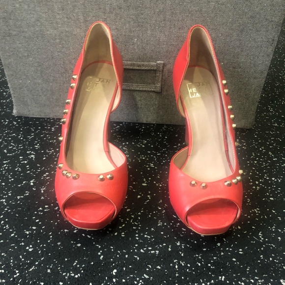 Janet and Janet coral studded peep toe heels - Picture 2 of 3